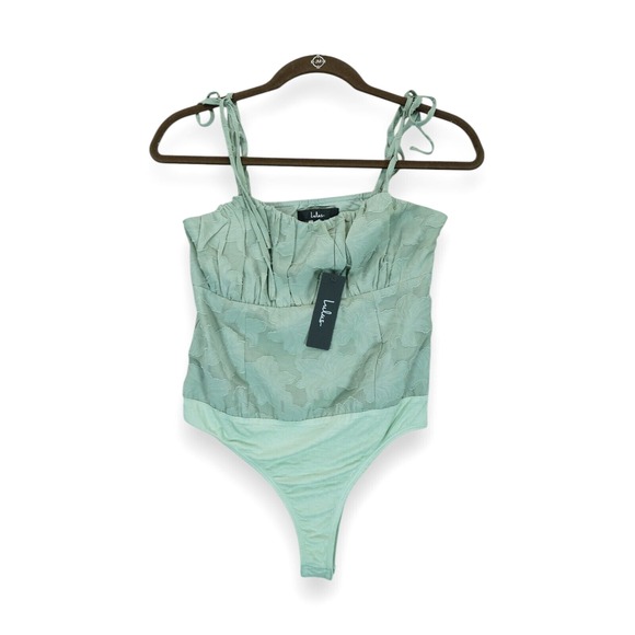 NWT Lulus Bodysuit Women's Top Small Green Floral Print Sleeveless Thong‎ - Picture 1 of 8